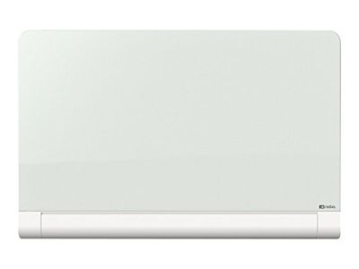 Nobo Diamond Lavagna Bianca in Vetro Con Angoli Arrotondati, Magnetica, 1260 X 711 mm, Pennarello Incluso, Magneti e Kit di Montaggio, Bianco, 1905192