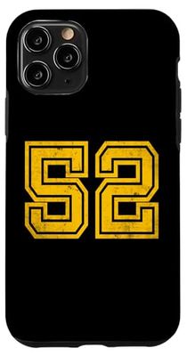 Distressed Yellow Number 52 Sports Team Case for iPhone 11 Pro