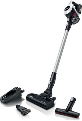 Bosch Electroménager Unlimited 6, BCS611AM, aspirateur Balai Rechargeable sans Fil, autonomie de 30 Min, performant sur différents Types de Sol, Accessoires Inclus, Blanc