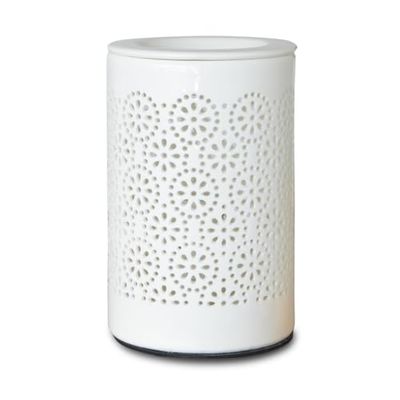 Zen'Arôme Calorya No. 4 Electric Fragrance Burner for Scented Fondant - Fragrance Lamp with Dimmer and Removable Bowl - Ceramic with Openwork Decoration and Mood Lighting