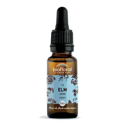 Biofloral Elm 11 Fleur de Bach Elixir Floral du docteur Bach Orme en Compte-Gouttes Courage et Espoir 20 ml