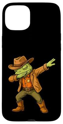 Western Cowboys Frog Meme Dab Funny Dabbing Character Case for iPhone 15 Plus