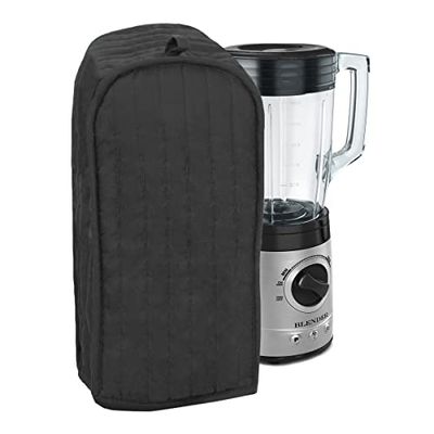 Black Solid Color Quilted Blender Appliance Cover