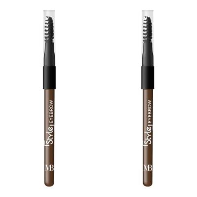 MB Milano - Matita per sopracciglia - Doppia punta a matita + spazzola - BROWN - Definisce le sopracciglia - Made in Italy (Confezione da 2)
