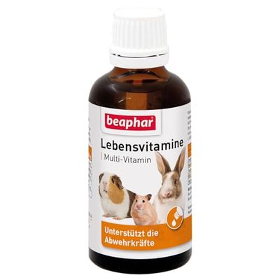 Vitaminas para roedores, Gotas de vitaminas para Animales pequeños, con vitaminas B, Vitamina C, E y K, Especialmente Bueno para cobayas | 50 ml