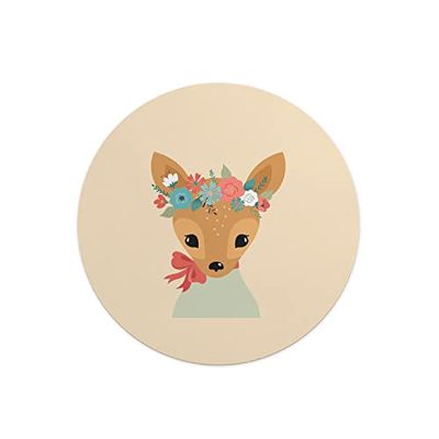 Questo Casa, Round Digital Printed Mouse Mat Non Slip Backing for Office and Home Use Diameter 22cm