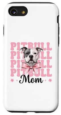 Pitbull Mom Pitbull Mama Dog Mother's Day Coquette Bow Case for iPhone SE (2020) / 7/8