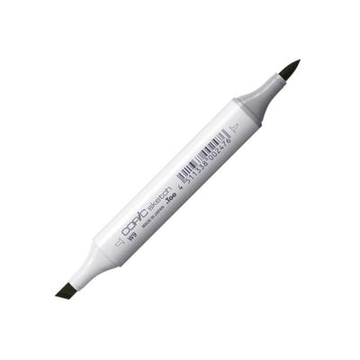 COPIC Sketch W-9, Warm Gray No. 9, Twin Marker avec une pointe moyenne et une pointe pinceau