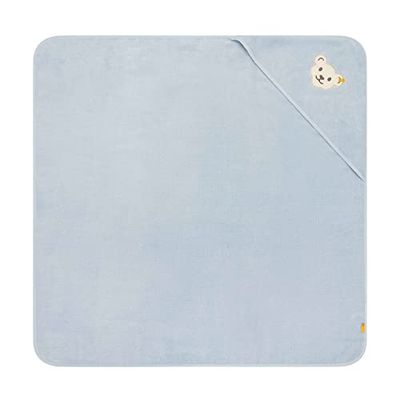 Steiff Unisex Mini Basic badhanddoek met capuchon voor kinderen, Celestial Blue, One size