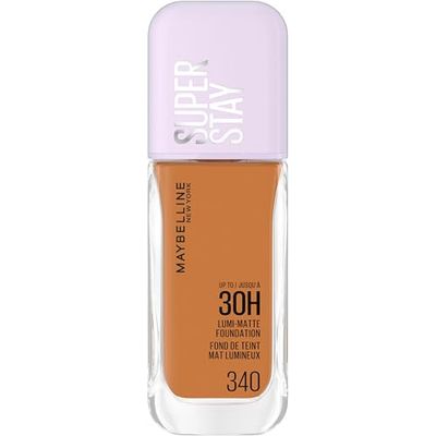Maybelline New York Super Stay up to 30H Lumi-Matte Foundation, Medium-Full Coverage, Vegan Formula*, Amino Acids, Niacinamide, Vitamin E - Shade 340