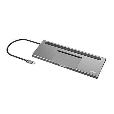 UNITEK Hub USB-C 11in1 con audio da 3,5 mm, lettore di schede SD e microSD, FullHD VGA, RJ45 Gigabit Ethernet, 2* USB-A 3.1, USB-A 2.0, 4K DisplayPort, 4K HDMI, ingresso USB-C PD