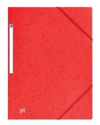 OXFORD Pack of 50 3 Flap Top File + A4 Elastic Band Card Wallets Red