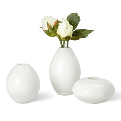 Torre & Tagus 901429 Assorted Lustre vasos, mini, branco, conjunto de 3