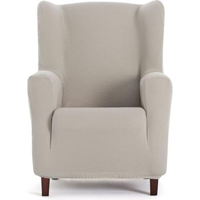 ECOMMERC3 Housse de Fauteuil à Oreilles bi-élastique Respirante, Ajustement antidérapant, Protection complète Contre l'usure, Facile à Mettre et à enlever, Couleur Lin