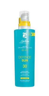 Bionike Defence Sun solmjölk, miljövänlig, SPF 30 för känslig och icke-tolererad hud, skyddande och antioxidant effekt, vattentät, stärker och reparerar huden, 200 ml