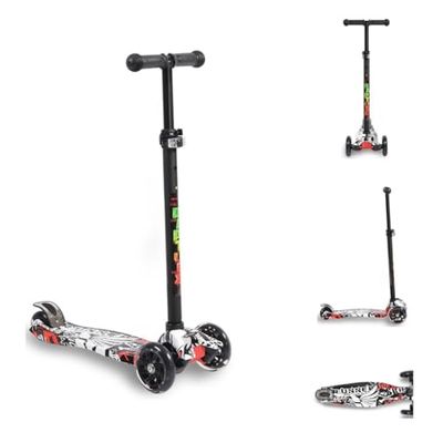Byox Trottinette 'Rapture' pour Enfants, Aluminium, Roues PU Lumineuses, Coloris:Noires