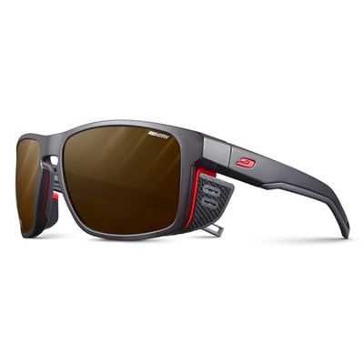 JULBO Shield M Unisex Adult Sunglasses, Translucent Black/Neon Orange, One Size