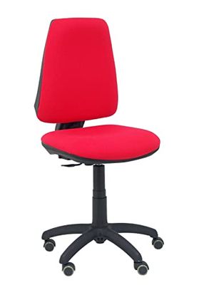Piqueras y Crespo 14 Cp – Sedia da ufficio ergonomica con meccanismo permanente, ruote di parquet, Tessuto Bali rosso