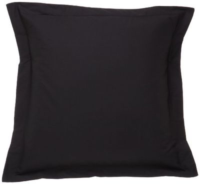 Fresh Ideas Poplin Tailored Pillow Sham, Euro, Black