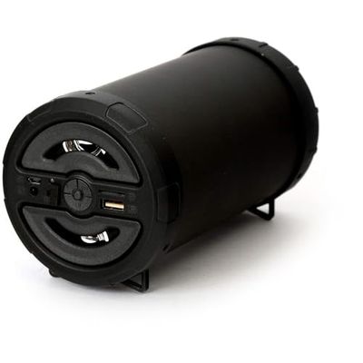 Platinet Omega OG70B Bazooka Haut-Parleur Bluetooth 3,5" Rubber Coating, Aux in, FM Radio, USB et Micro SD Card Reader, Black Portable Wireless Rechargeable Speaker