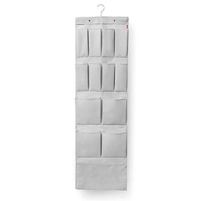 Rayen - Cabide para porta multiuso. Organizador com gancho para porta ideal para sapatos, malas ou lenços. 45 x 120-150 cm. cinzento claro