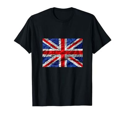 Cool Retro UK Distressed Flag Illustration Graphic Designs Camiseta