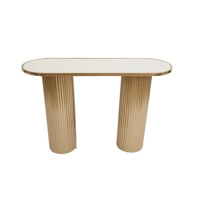 Romimex Consola Blanco Dorado Metal Mármol 118 x 78 x 38 cm