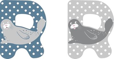 small foot Set de Lettres en Bois Chambre d'enfant R, en Bois certifié FSC® 100%, Lettres Animaux à Collectionner, 12525
