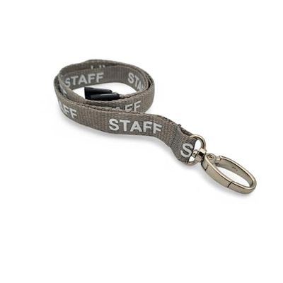 ALG ID Cards | Grey Staff Lanyard with Metal Lobster Clip & Safety Breakaway (10)