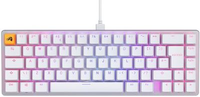 Glorious Gaming GMMK 2 Compact (65%) - Mechanisch gamingtoetsenbord, aluminium frame, aanpasbaar, Doubleshot-doppen, Fox-schakelaars, RGB per toets, volledige NKRO, Engelse UK QWERTY-indeling - wit