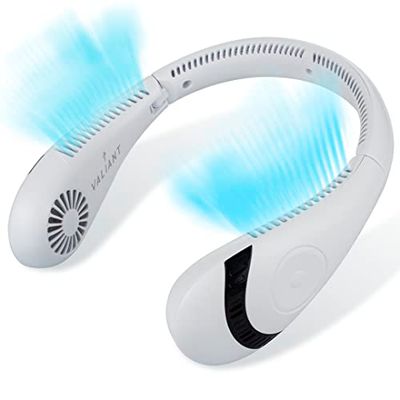 Valiant Wireless Neck Fan - 3-Speed Bladeless Portable Rechargeable Folding Fan