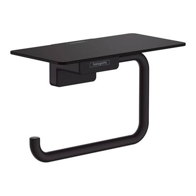 hansgrohe AddStoris Portarrollos con repisa, negro mate, 41772670