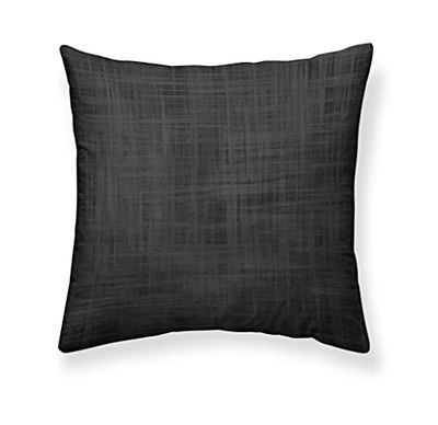 BELUM - Federa per cuscino, mod. 0120-42, con cerniera, in cotone, federa per cuscino in tessuto organico, federa morbida, federe per cuscino decorative, 50 x 50 cm, colore: nero