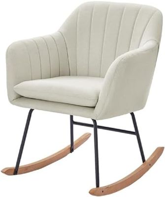 BAÏTA - Sillón Elsa Rocking Chair de Tela, Color Beige