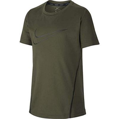Nike Dry - Maglietta da Bambino, Bambini, 892514, Olive Canvas/Olive Canvas/Blac, S