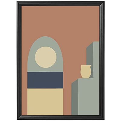 Arterby's® - Premium Poster Quadro Cornice Tela Canvas Dipinto Mood - Illustrazione Minimal Architettura Astratta - Made in Italy - HD Poster con Cornice Decorativa Nera 30x40 cm A0011 D0010
