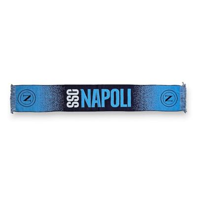 3R Sport SSC Neapel jacquard-halsduk, officiell produkt 100% akryl, ljusblå, vit, blå