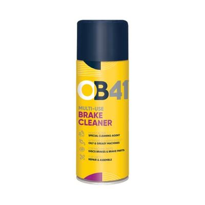 OB41 Multi-Use Brake Cleaner - Cleaner for Brake & Clutch Parts - Non Staining, Non Corrosive to Metals - Evaporates Quickly, Leaving Residue - 400ml