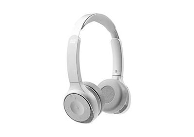 Cisco Headset 730 - Cuffia Bluetooth biaurale wireless con custodia, adattatore Bluetooth USB-A HD, cavi USB-A e da 3,5 mm, colore platino, un anno di garanzia limitata (HS-WL-730-BUNA-P)