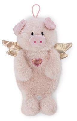 61937 Beschermengelvarken La La Piggie, 300 ml, 35 cm, roze, behaaglijk warmtedier vanaf 10 maanden, pluchen dier warmwaterkruik voor kinderen en volwassenen