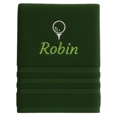 Asciugamano personalizzato con nome Nome sportivo splendidamente ricamato Asciugamano da bagno Asciugamano in cotone 100% personalizzato con nome (140 x 70 cm, Golf)