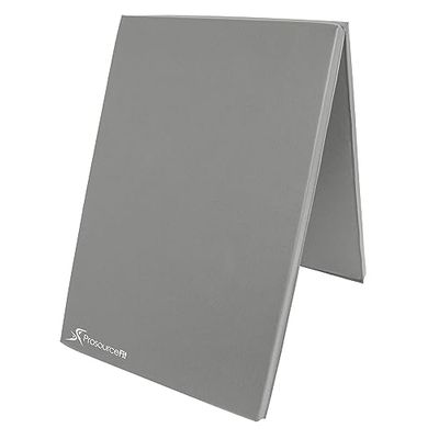 ProsourceFit Bi-fold opvouwbare dikke oefenmat 15,5 cm x 2 cm met handgrepen voor MMA, gymnastiek core workouts, grijs