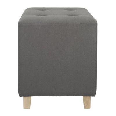 HOME DECO FACTORY - Dekoracja siedzenia Pufa Romantyczna kwadratowa Capitonne Grey - Wymiary: 35X35X35 cm