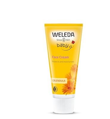 Weleda Baby Face Cream, Calendula Moisturiser, Moisturising Cream for Baby, Delicate Skin, Dermatologically Tested, Gentle Protection, Developed by Professionals, Lanolin, 50ml