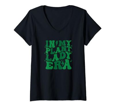 Mujer En mi planta Lady Era Plant Girl Plant Mama Plant Lady Groovy Camiseta Cuello V