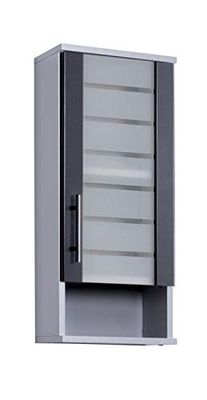 Schildmeyer Niko Mueble de Pared 113288, Plata Brillante-Antracita Brillante, 30,3/20,5/70,8 cm