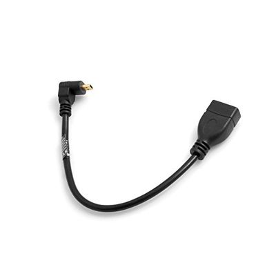 System-S Micro HDMI (macho), ângulo abaixo, conector de ângulo de 90° a HDMI (feminino), cabo de entrada fêmea de 22 cm