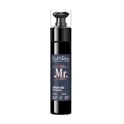 Euphidra - Mr. Crema Viso Rigenerante ideale per l'uomo, Azione Giorno e Notte per Tutti i Tipi di Pelle, Aiuta a Combattere i Segni dell'Invecchiamento, Flacone 50ml