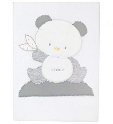 Andy & Helen 2/4470cd03 GR Couverture Berceau Brodé Coton, gris