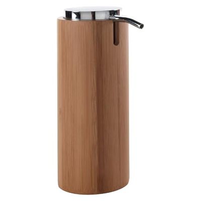 Gedy al 11-80 ALTEA--Dispenser per sapone liquido con supporto di bambù, colore: naturale, finitura cromata